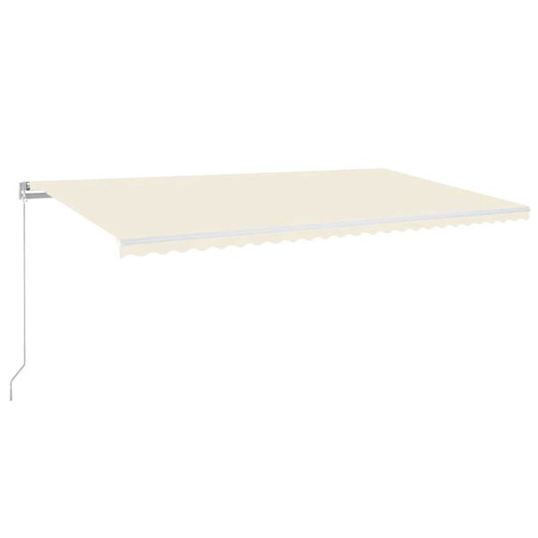 vidaXL Auvent manuel r&eacute;tractable avec LED 600x300 cm Cr&egrave;me