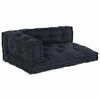 vidaXL Coussin de canap&eacute; sur palette 3 pc Tissu Anthracite