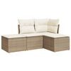 vidaXL Salon de jardin avec coussins 4 pcs beige r&eacute;sine tress&eacute;e