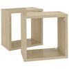 vidaXL &Eacute;tag&egrave;res cube murales 2 pcs Ch&ecirc;ne sonoma 26x15x26 cm