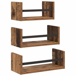 vidaXL Ensemble d'&eacute;tag&egrave;res murales 3 pc Bois Ancien 40x16x14cm