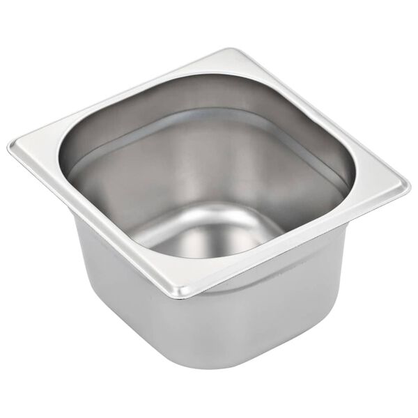 vidaXL R&eacute;cipients Gastronorm 12 pcs GN 1/6 100 mm Acier inoxydable