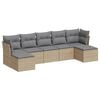 vidaXL Salon de jardin avec coussins 7 pcs beige r&eacute;sine tress&eacute;e