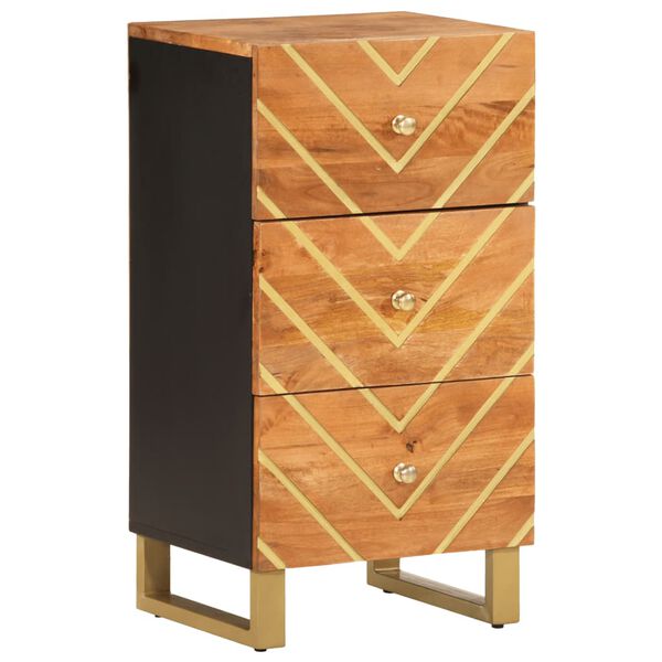 vidaXL Armoire lat&eacute;rale marron et noir 40x33,5x75 cm bois de manguier
