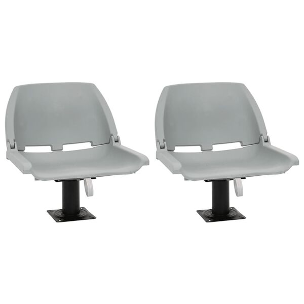 vidaXL Ensemble de si&egrave;ges de bateau pliables 4 pcs sans coussin gris