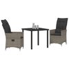 vidaXL Ensemble de salle &agrave; manger pour jardin 3 pcs Gris polyrotin