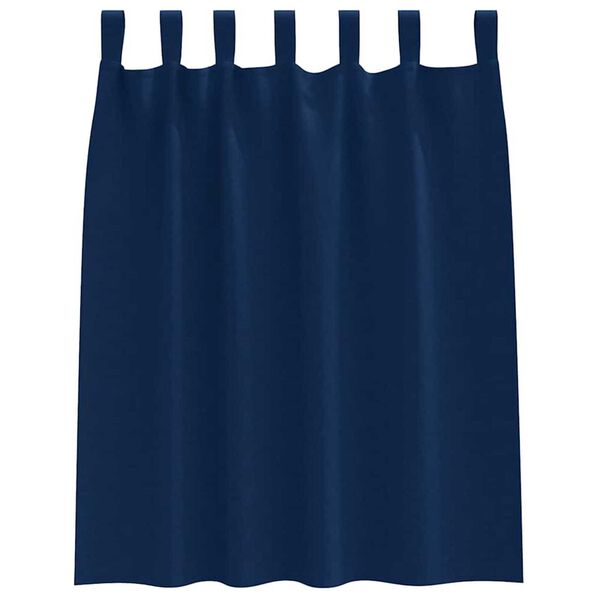 vidaXL Rideaux occultants avec anneaux 2 pcs Bleu fonc&eacute; 140 x 140 cm