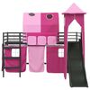 vidaXL Lit mezzanine pour enfants Noir et rose 90 x 200 cm M&eacute;tал