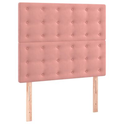 vidaXL Sommier à lattes de lit avec matelas Rose 90x190 cm Velours