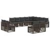 vidaXL Ensemble de canap&eacute; de jardin 12 pc Gris polyrotin