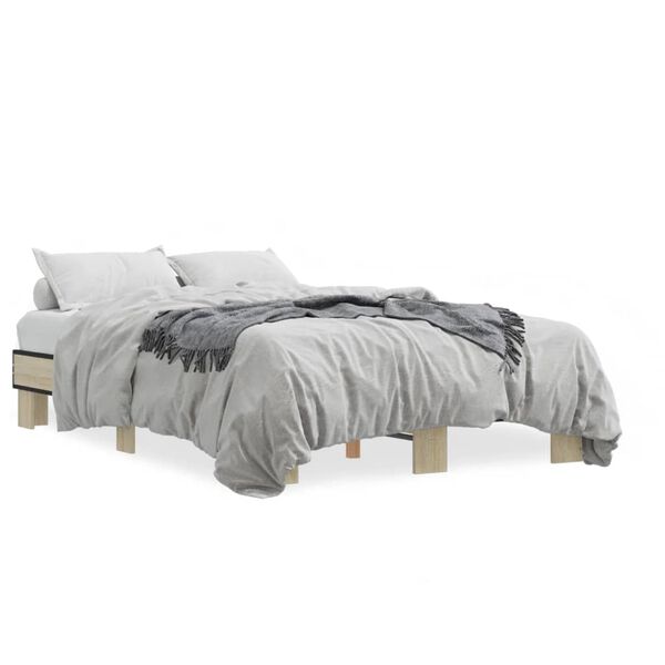 vidaXL Cadre de lit sans matelas ch&ecirc;ne sonoma 120x190 cm