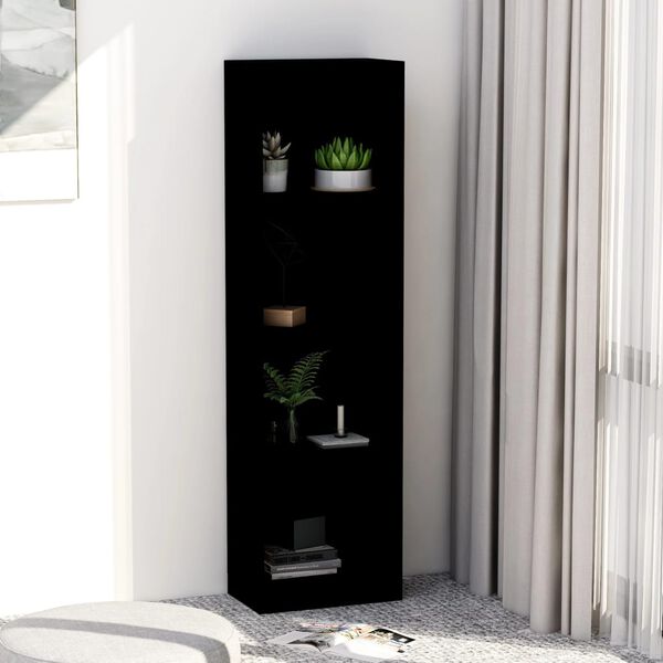 vidaXL Biblioth&egrave;que &agrave; 4 niveaux Noir 40x24x142 cm Bois d'ing&eacute;nierie