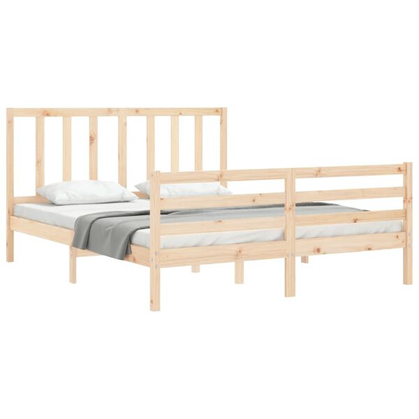 vidaXL Cadre de lit sans matelas 160x200 cm bois massif de pin