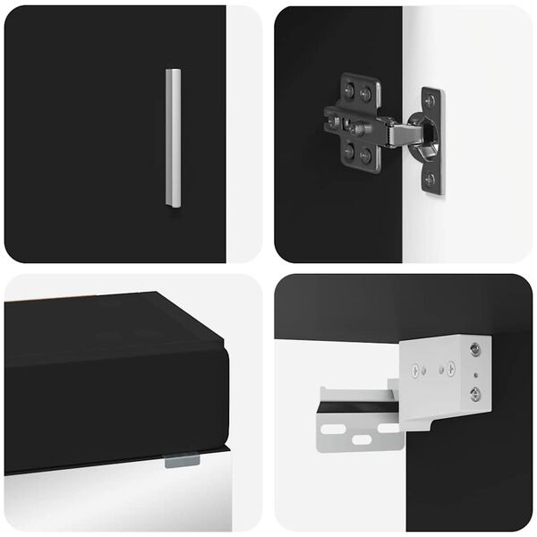 vidaXL Ensemble de mobilier de salle de bain avec &eacute;tag&egrave;re TULUM Noir