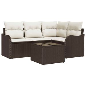 vidaXL Ensemble de canap&eacute; de jardin Marron polyrotin