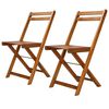 vidaXL Chaises de bistro d'ext&eacute;rieur lot de 2 Bois d'acacia solide