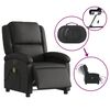 vidaXL Fauteuil de massage inclinable &eacute;lectrique noir cuir v&eacute;ritable