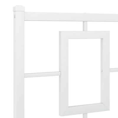 vidaXL Cadre de lit métal sans matelas et tête de lit blanc 200x200 cm