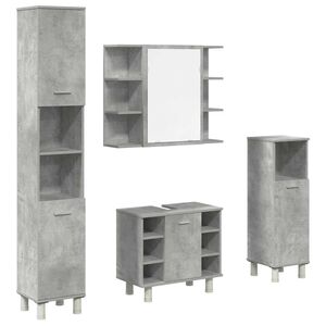 vidaXL Ensemble de meubles de salle de bain 4 pcs gris b&eacute;ton