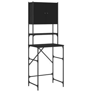 vidaXL Armoire de machine &agrave; laver noir 68x48,5x194 cm