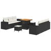 vidaXL Ensemble de canap&eacute; de jardin avec coussin 9 pcs Noir Poly rotin
