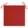 vidaXL Chaises de jardin avec coussins rouge lot de 6 Bois teck massif