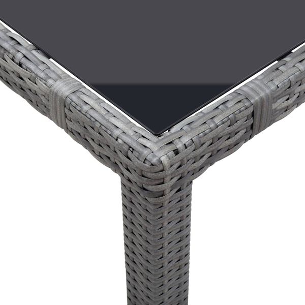 vidaXL Ensemble &agrave; manger d'ext&eacute;rieur 5 pcs R&eacute;sine tress&eacute;e Gris