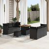 vidaXL Ensemble de canap&eacute; de jardin 9 pcs Noir polyrotin