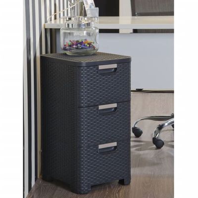 Curver Armoire à tiroirs Style 3x14L Anthracite