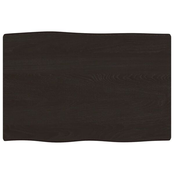 vidaXL Dessus de table bois ch&ecirc;ne massif trait&eacute; bordure assortie