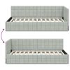 vidaXL Cadre de lit d'angle Gris clair 100 cm x 200 cm Velours
