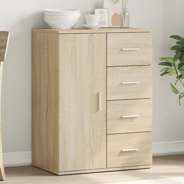 vidaXL Buffet ch&ecirc;ne sonoma 59x39x80 cm bois d'ing&eacute;nierie