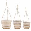 vidaXL 3 pc Naturel, Blanc et Beige &Oslash;26 x 19 cm 100 % Herbe de mer