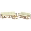 vidaXL Ensemble de canap&eacute;s d'ext&eacute;rieur 9 pc Blanc et cr&egrave;me