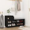 vidaXL Armoire &agrave; chaussures Noir 110x34x61 cm Bois de pin massif