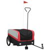 vidaXL Remorque de v&eacute;lo noir et rouge 45 kg fer