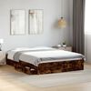 vidaXL Cadre de lit avec tiroirs sans matelas ch&ecirc;ne fum&eacute; 120x190 cm