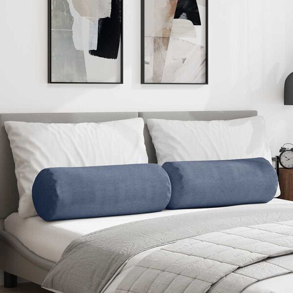 vidaXL Coussins d'accent 2 pcs Bleu &Oslash; 25 x 70 cm