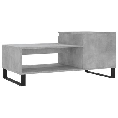 vidaXL Table basse Gris béton 100x50x45 cm Bois d'ingénierie