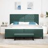 vidaXL Lit &agrave; ressorts avec matelas Vert fonc&eacute; 200 x 200 cm Velours