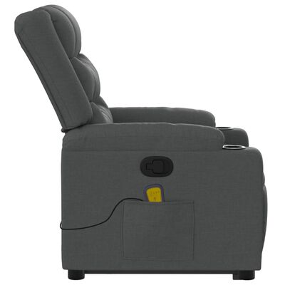 vidaXL Fauteuil de massage inclinable Gris foncé Tissu