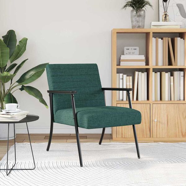vidaXL fauteuil Vert fonc&eacute; 59 x 75 x 78 cm tissu