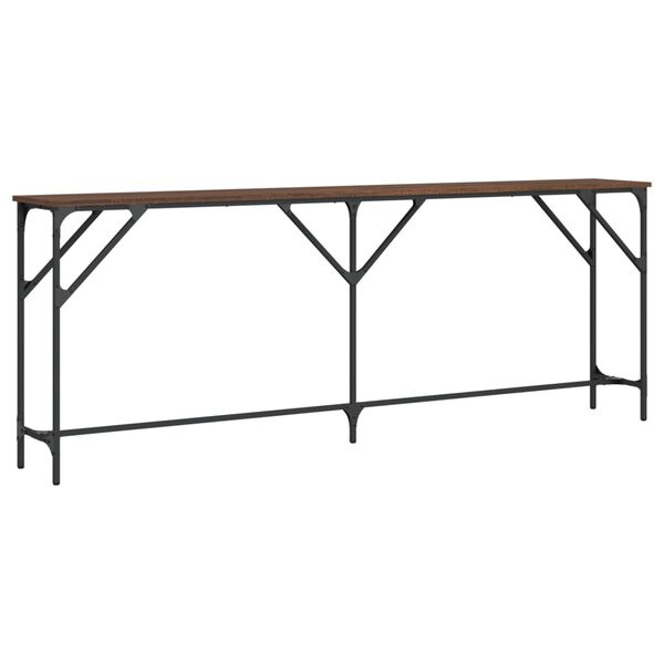 vidaXL Table console ch&ecirc;ne marron 200x29x75 cm bois d'ing&eacute;nierie