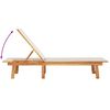 vidaXL Chaises longues lot de 2 gris bois acacia solide et textil&egrave;ne