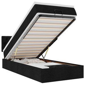 vidaXL Lit ottoman avec matelas et LED noir 80x200cm tissu