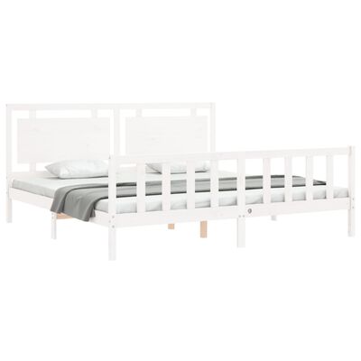 vidaXL Cadre de lit sans matelas blanc bois de pin massif