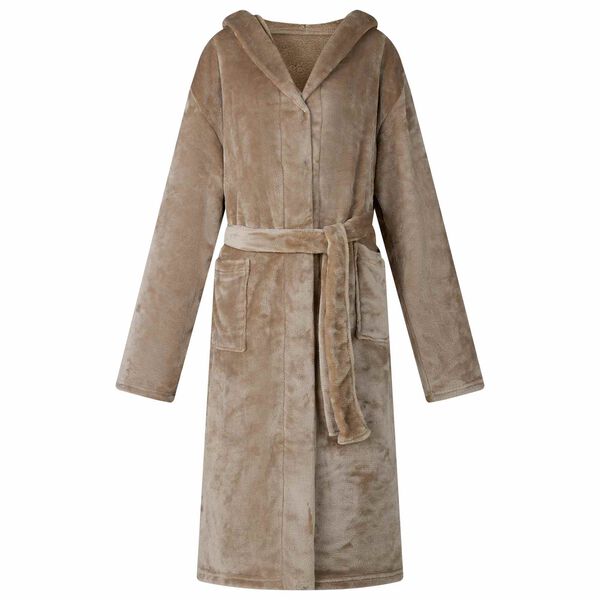 vidaXL Peignoir avec capuche Camel m Flanelle