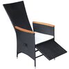 vidaXL Ensemble &agrave; manger de jardin 5 pcs noir