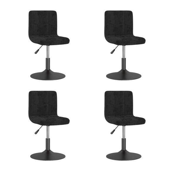 vidaXL Chaises pivotantes &agrave; manger lot de 4 noir velours