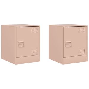 vidaXL Tables de chevet 2 pcs rose 34,5x39x44 cm acier